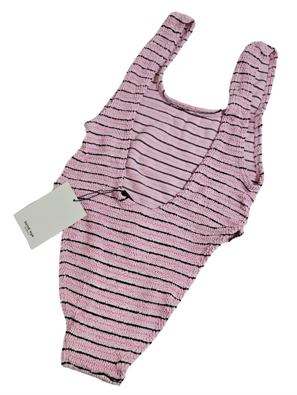 BOND-EYE Swimsuit Maxam One Piece Pastel Pink Stripe ONE SIZE NWT - Picture 4 of 7